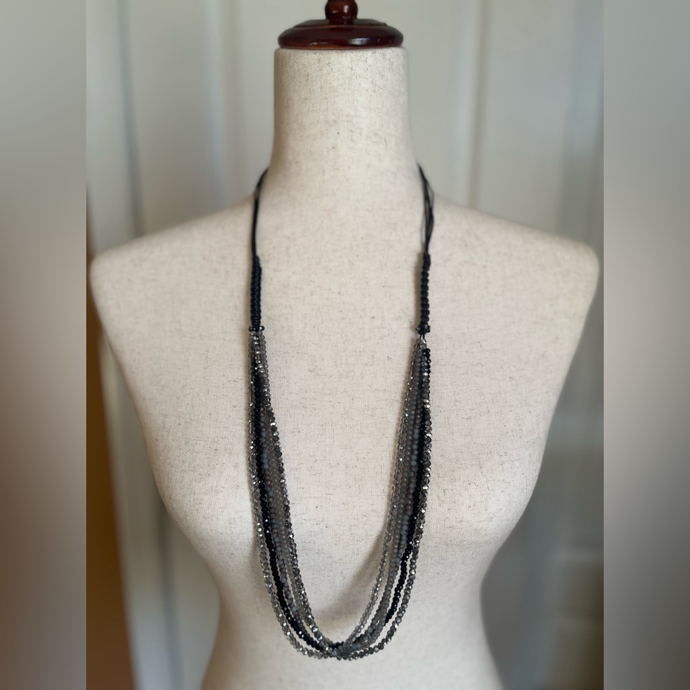 Elegant Black and Silver Beaded Necklace